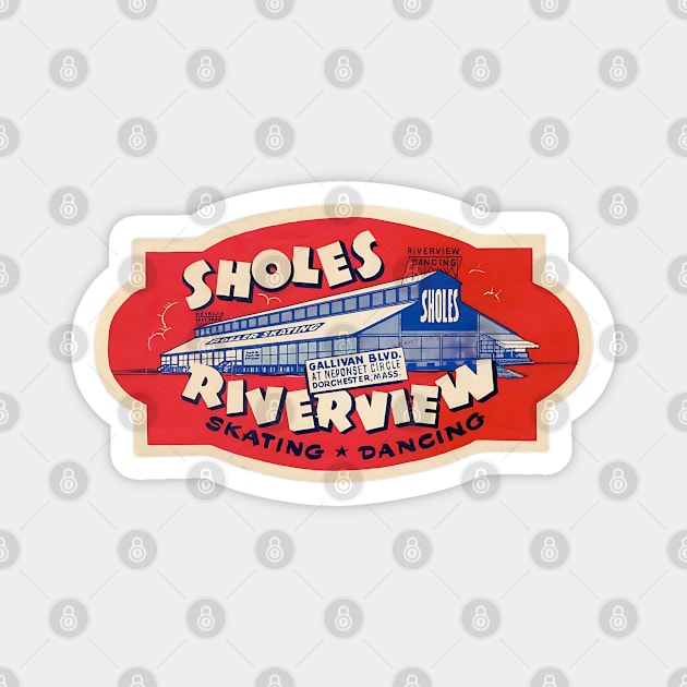 Vintage Roller Skating Dorchester Massachusetts Magnet by Timeless Chaos