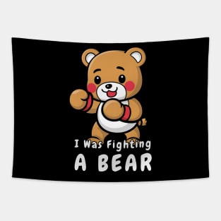 Fighting Bear Funny Tapestry