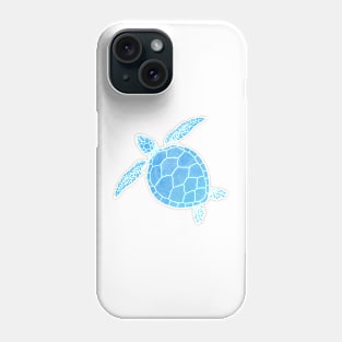 Blue Watercolor Sea Turtle - Coastal Minimal Digital Graphic Design Phone Case