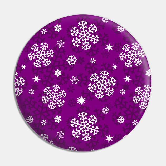 Snowflakes Pattern on Purple Pin by sifis