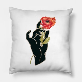 Gilded Hands - Poppy (Dark Version) Pillow