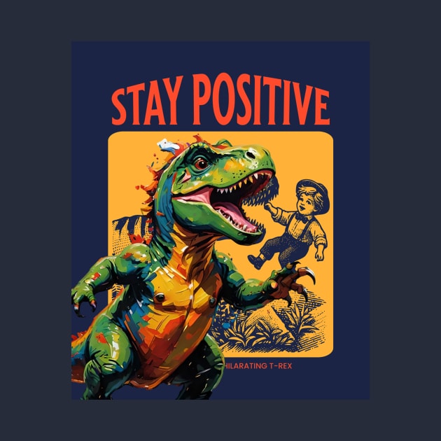 Stay Positive (T-rex dino and boy) by PersianFMts