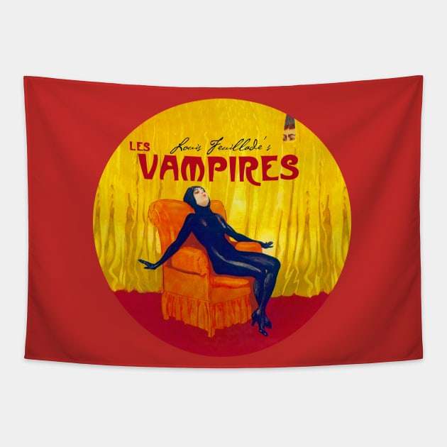 Les Vampires Louis Feuillade Tapestry by ChromaticD