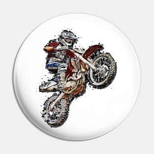 Dirt Bike Motocross Freestyle Illustration Pin