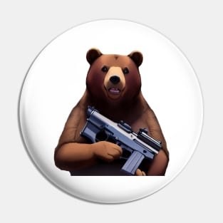 Bear Gun Sticker Pin