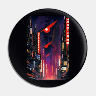 Futuristic Neo Tokyo city Pin