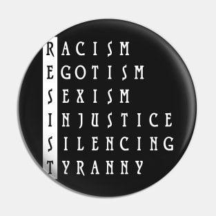 Resist : 45th president political protest Pin