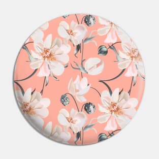 Peony 3d pattern peach Pin