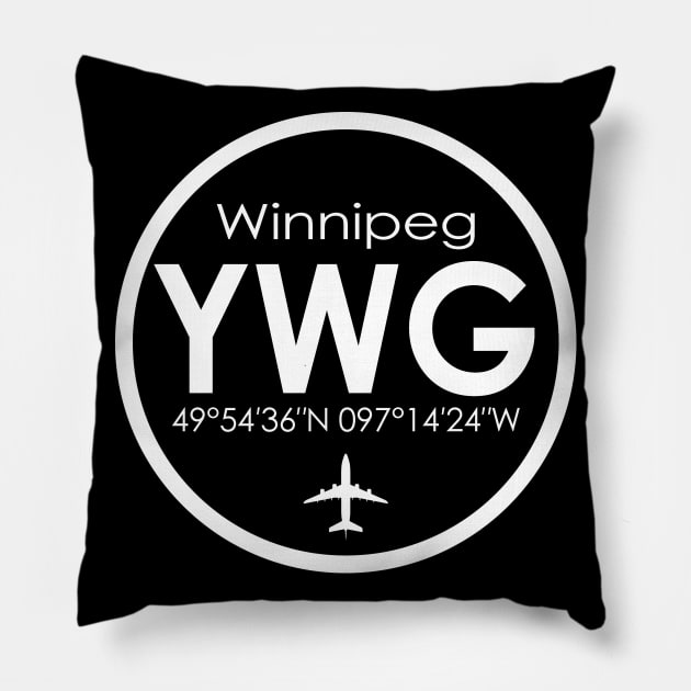 YWG, Winnipeg James Armstrong Richardson International Airport Pillow by Fly Buy Wear