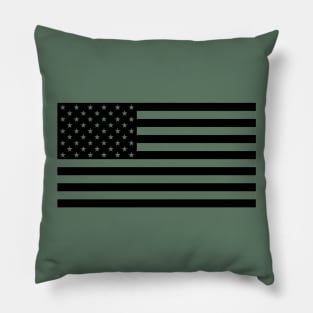 US Flag Black only (Transparent Background) Pillow