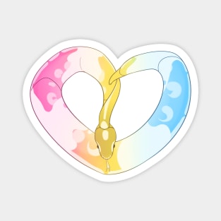 Ball Python Heart (Pan Pride Design) Magnet