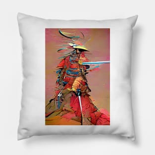 Abstract Japanese Samurai Pillow