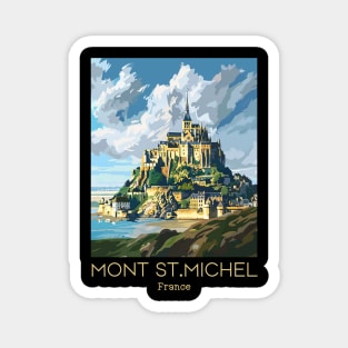 A Vintage Travel Illustration of Mont Saint Michel - France Magnet