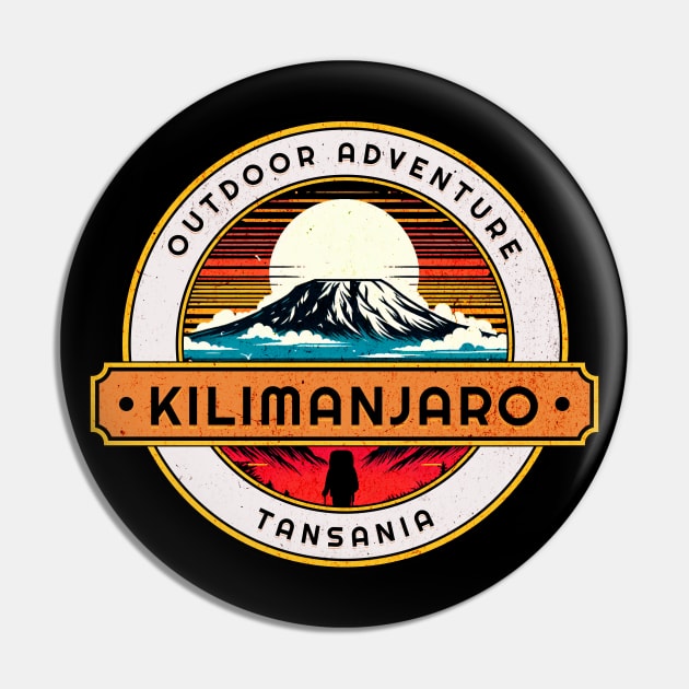 Outdoor Adventure Kilimanjaro Tansania Design Pin by Miami Neon Designs