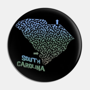 South Carolina State Outline Maze & Labyrinth Pin