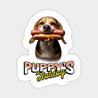 Dog and Hot dog 7112 Magnet