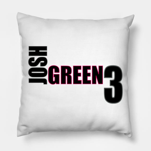 Josh Green '23 black text Pillow by SteamboatJoe