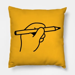 Drawing Hand (black) Pillow