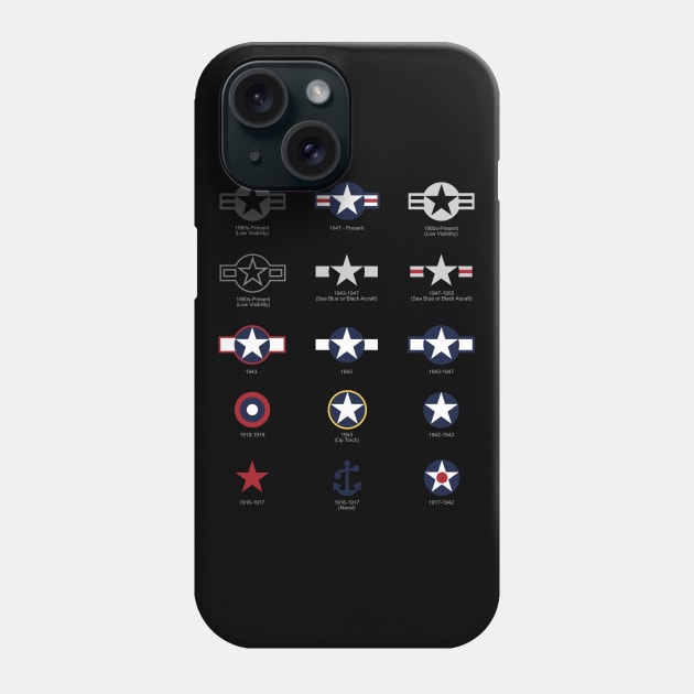 U.S. Military National Aircraft Roundels from 1916 to Present Phone Case by hobrath