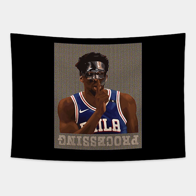 Joel Embiid - Philadelphia - With Transparent Background Tapestry by BastianKNTWR