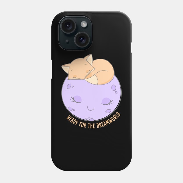 Ready for the dream world Hello little fox sleeping on a moon cute baby outfit Phone Case by BoogieCreates