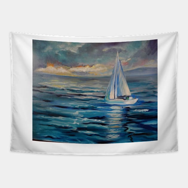 Afternoon Sail Tapestry by jennyleeandjim