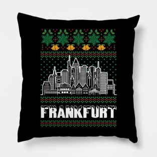 Frankfurt Germany Ugly Christmas Pillow