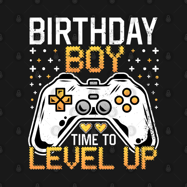 Birthday Boy Time to Level Up Video Game Birthday Gift Boys by UniqueTeeDesigns