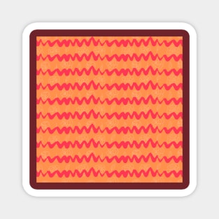 Red and Orange Chevron Pattern Magnet