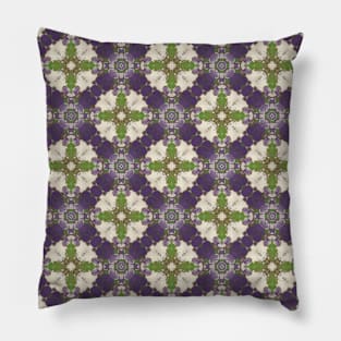 Lime Green, Purple and Cream Pattern  - WelshDesignsTP003 Pillow