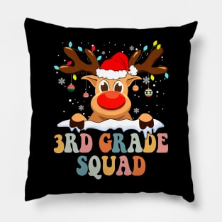 Reindeer 3rd Grade Teacher Squad Christmas Back To School Pillow