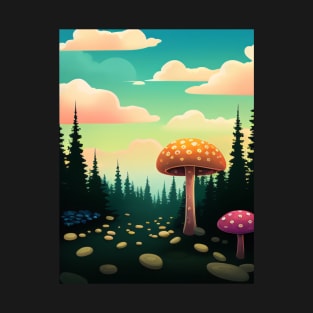 Forest with Tall Mushroom T-Shirt