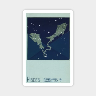 Pisces the Fish, Vintage Signs of the Zodiac Magnet