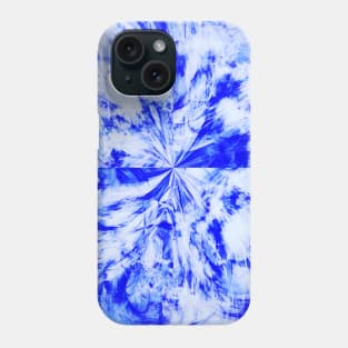 Blue and White Tie Dye Splash Abstract Artwork Phone Case