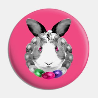 Easter Bunny Egg Wreath Pin