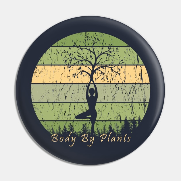 Body By Plants Distressed Vintage Pin by Mindseye222