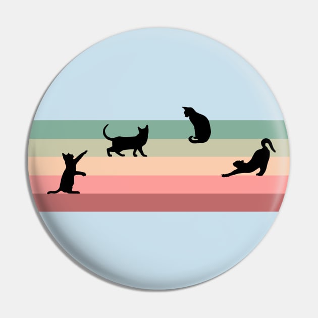 Cat Silhouettes against Retro Color Stripes Pin by Off the Page