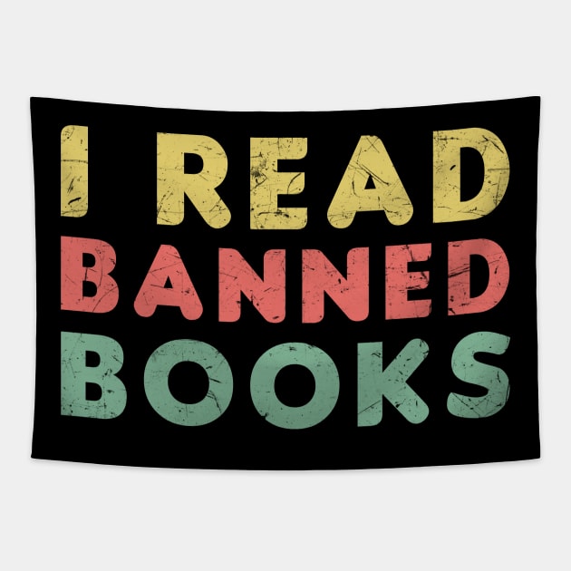 Vintage I Read Banned Books Geek Readers Tapestry by zerouss