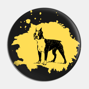 French Bulldog Black Yellow Splash Pin