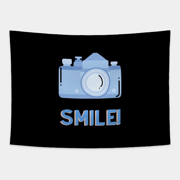 Smile! - Photographer/Camera (BLUE) Tapestry by Be BOLD