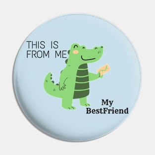 crocodile working mailman Pin