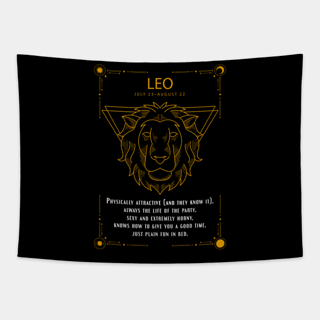 Leo  Zodiac Sygns Symbol With Sexy Personality Quote Tapestry by TSHIRT PLACE