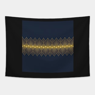 Art Deco classy diamond pattern navy and gold Tapestry