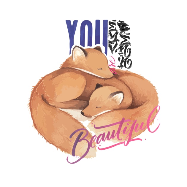 you are beautiful APPAREL STICKERS MUGS WALL ART NOTEBOOKS PILLOWS by animales_planet