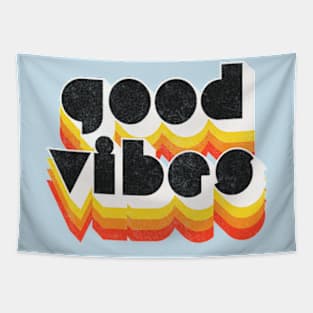 Good Vibes /// Original Retro Style Typography Design Tapestry