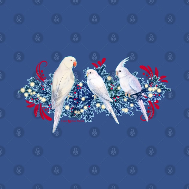 White Christmas Parrots by Sylvanmistart