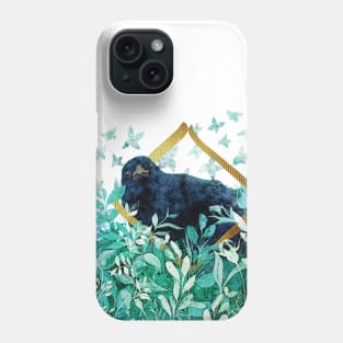 Crow Through the Portal Light Negative Painting Phone Case