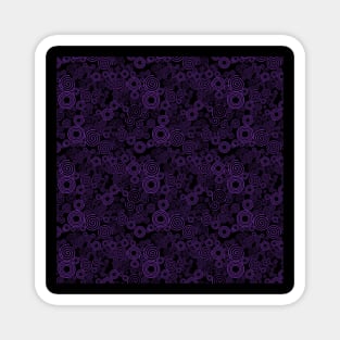 Purple and Black Spiral Pattern Magnet