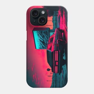 Synthwave Car At A Drive-In Theater Phone Case