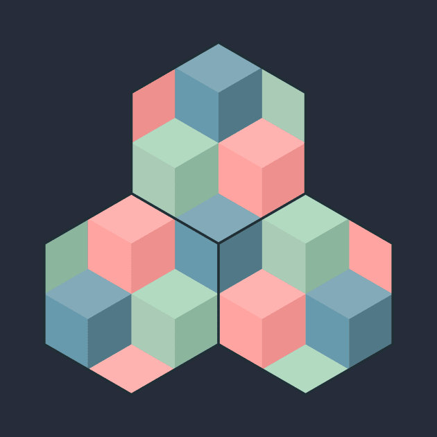 Cubes and Hexagons (Pastel) by Defenestration Nation